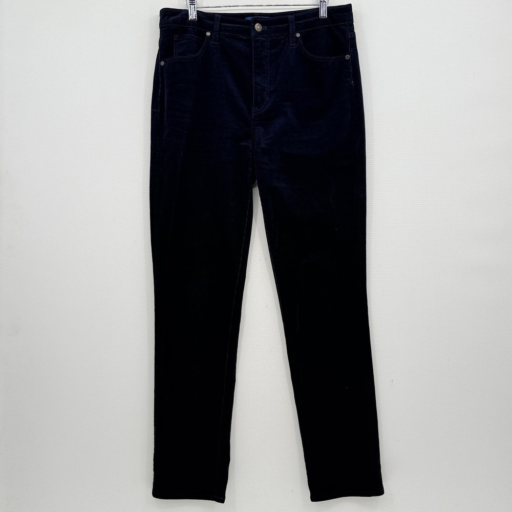 Talbots Corduroy Pants Womens 8 Navy Blue High Rise Straight Leg Preppy Classic